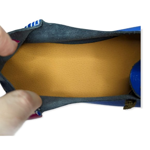 Women's Blue Leather Loafers Size 37/ US Size 6.5 - Picture 10 of 10